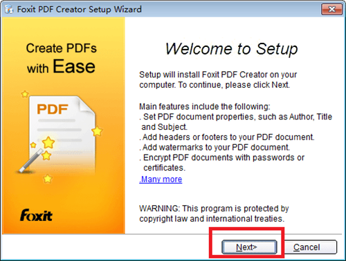 Foxit PDF Creator安装教程1