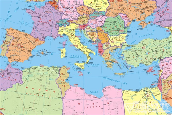 地中海地图高清版1