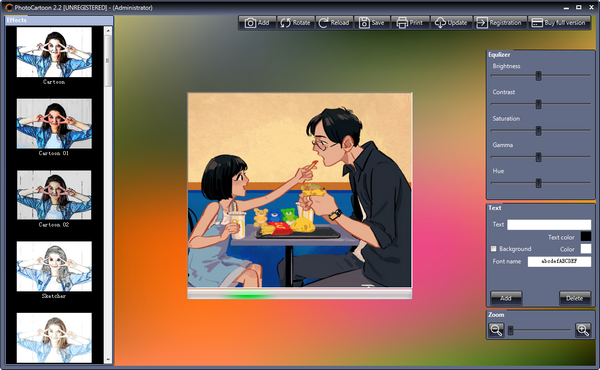 2 中文免费版 photocartoon图片处理软件功能强大,使用方法简单,它是