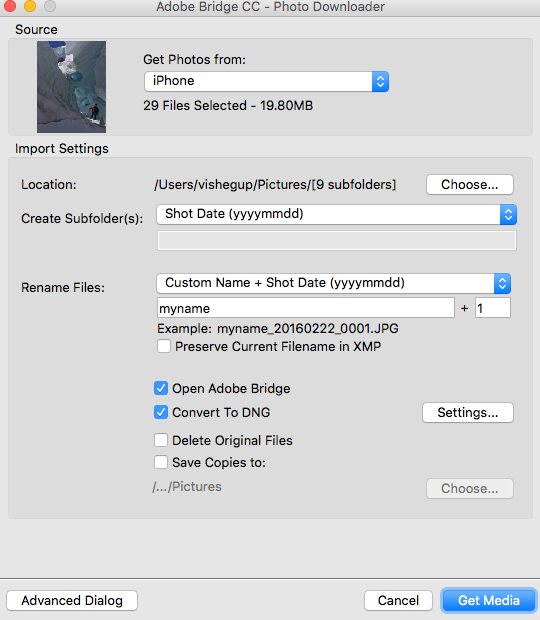 Adobe Bridge 2021快速导入照片1