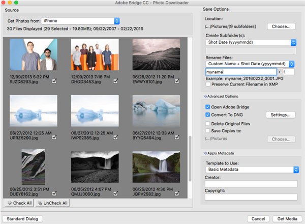 Adobe Bridge 2021快速导入照片2