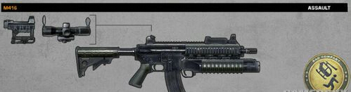 HK416（游戏中显示为M416，其实型号应该是HK416）