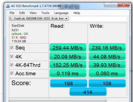 AS SSD Benchmark否已经4K对齐