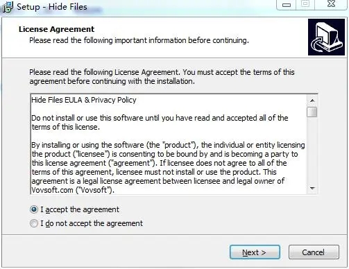 VovSoft Hide Files破解版安装步骤2